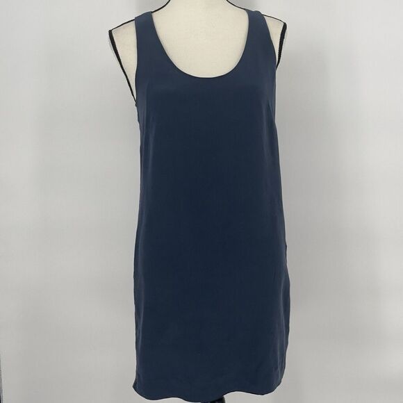 J Crew Twist Back Dress in‎ Night Shadow Blue Size 2  Mini - Picture 1 of 8